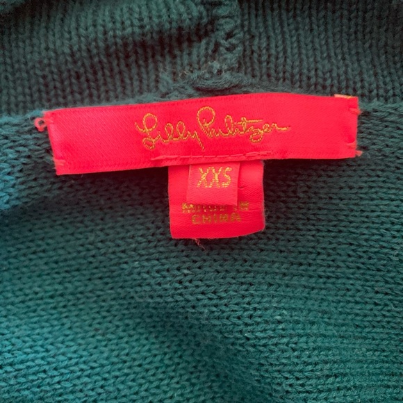 Lilly Pulitzer Tatum Fringe Green Pattern Long Cardigan Women’s - Picture 2 of 5